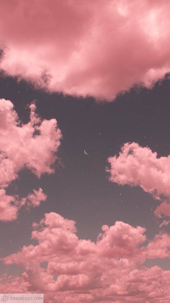 Ảnh chill bầu trời, hình nền bầu trời màu hồng đẹp