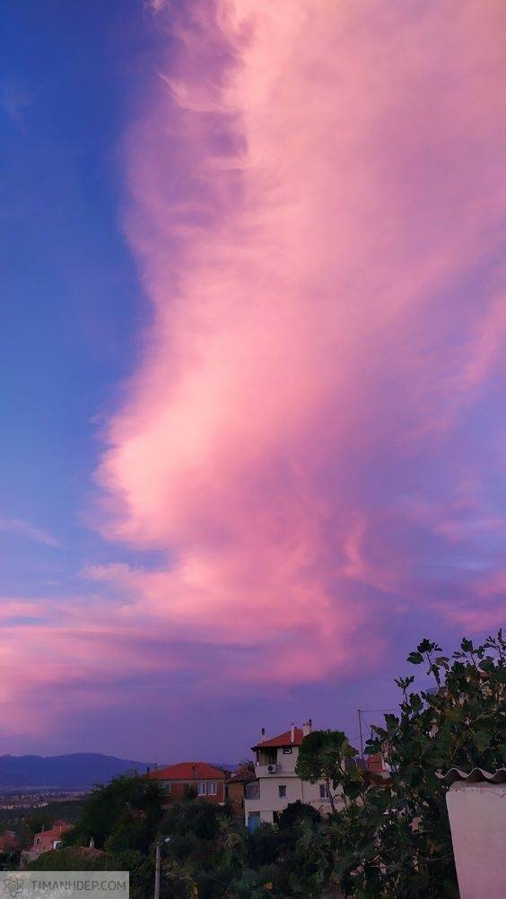 Ảnh chill bầu trời, hình nền bầu trời màu hồng đẹp