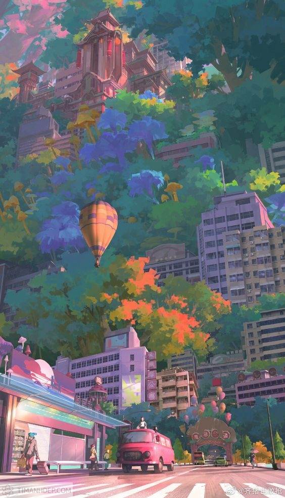 Hình nền điện thoại phong cảnh anime 4k đẹp