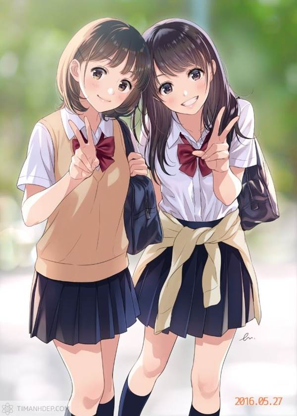Hình ảnh đôi bạn thân anime đẹp