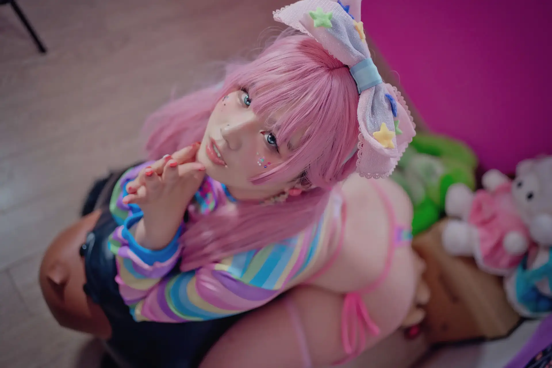 Ảnh sex cosplay Pink twin ponytails