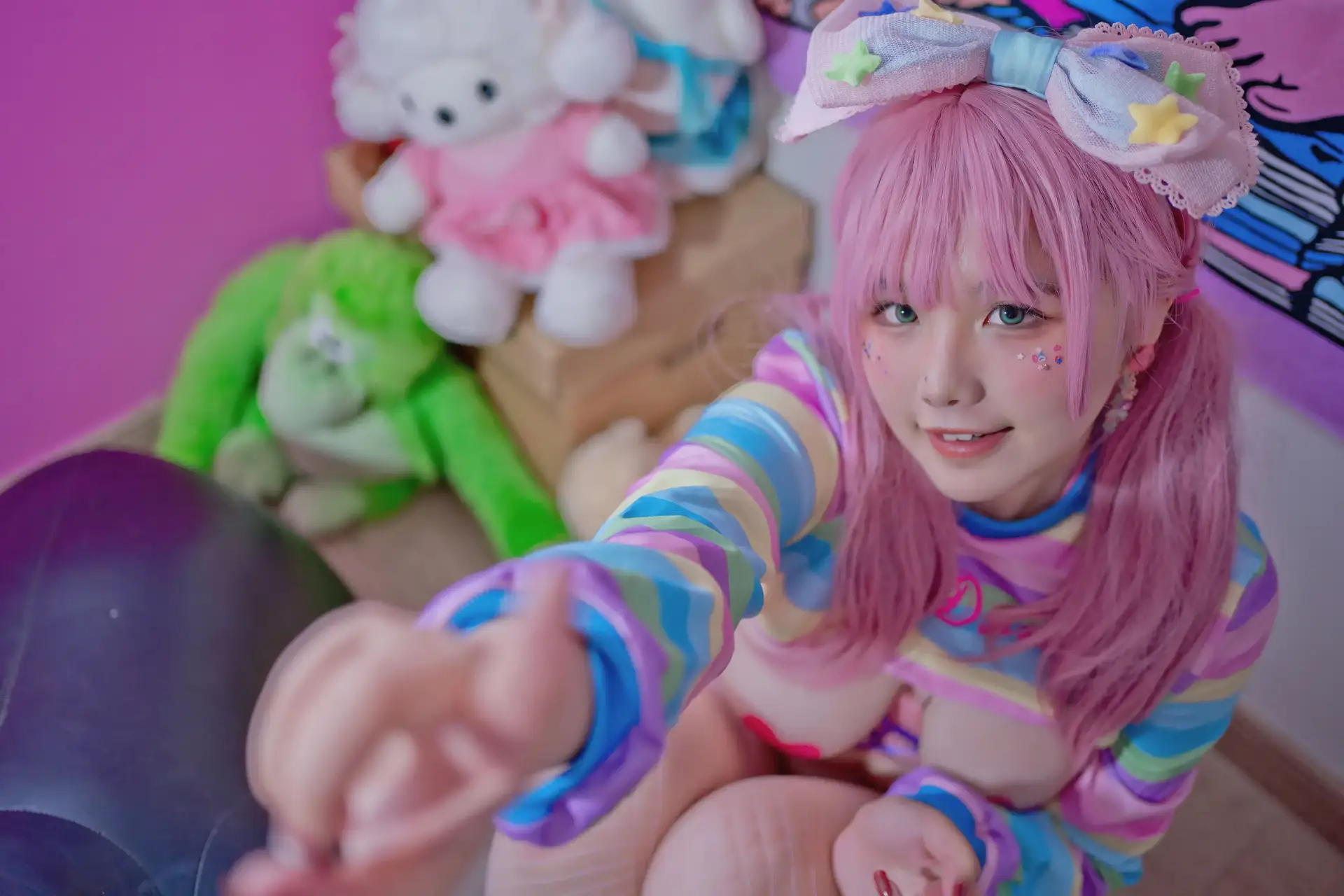 Ảnh sex cosplay Pink twin ponytails