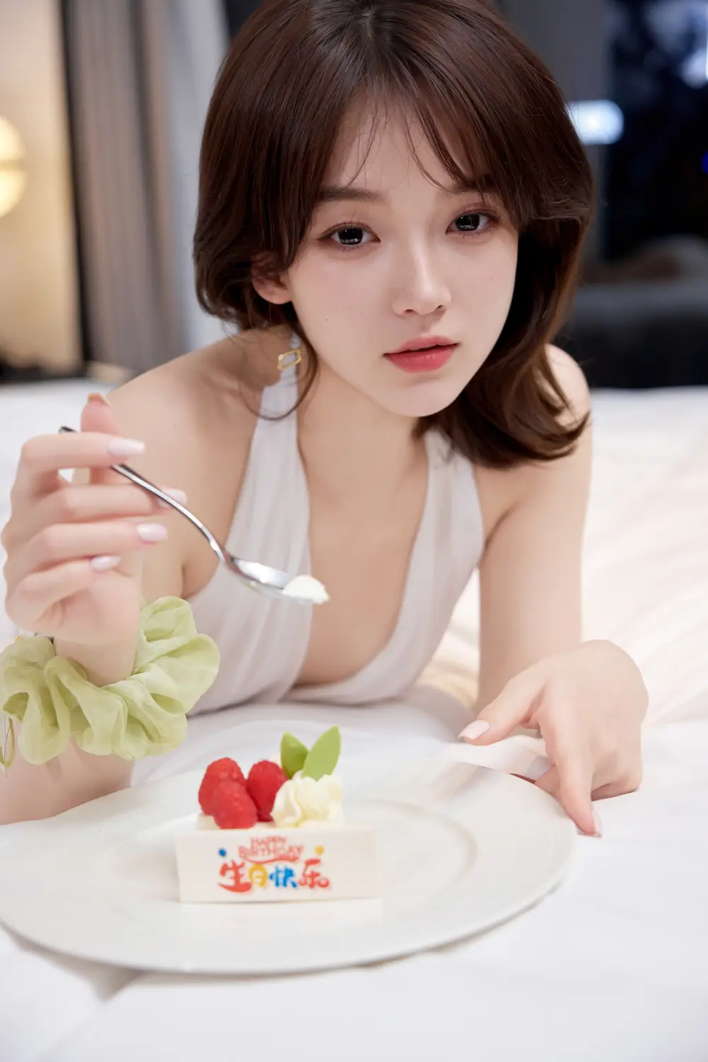 Ảnh sex Xiuren Juice: Her white short skirt