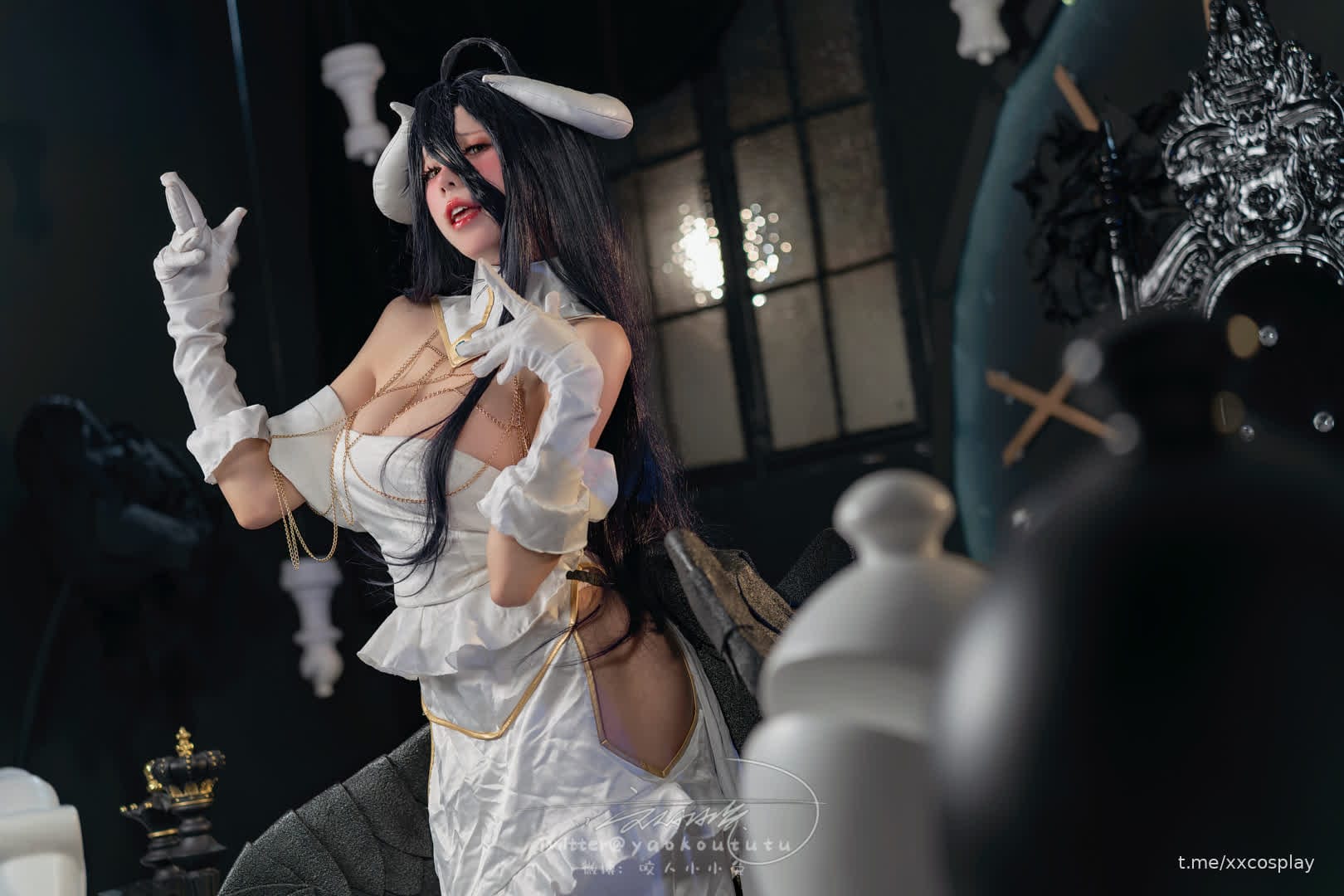 Ảnh Sex Cosplay Albedo Succubus